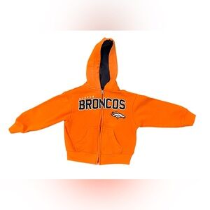 NFL Team Apparel-Kid's Orange Denver Broncos Zip Up Hoodie size 4